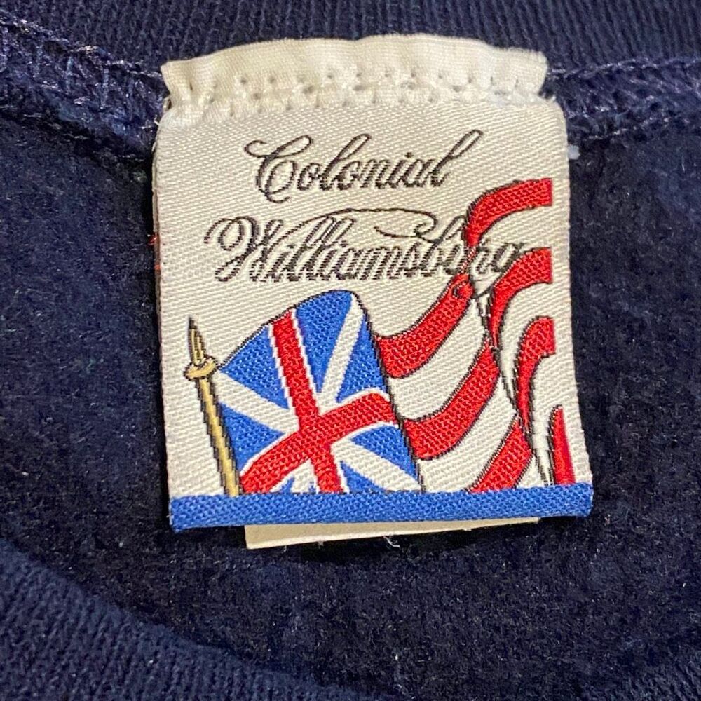 Vintage Colonial Williamsburg Navy Blue Christmas/Winter Sweatshirt Women’s L - Picture 6 of 6